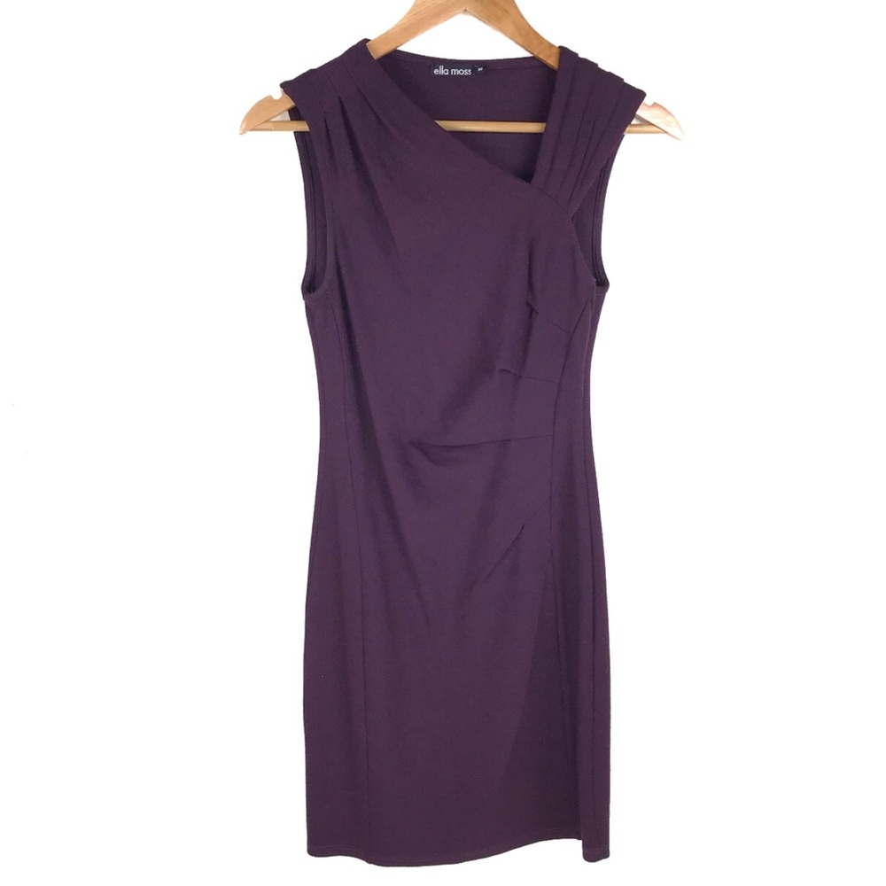 Ella Moss Eggplant Purple Gathered Waist Dress Womens XS